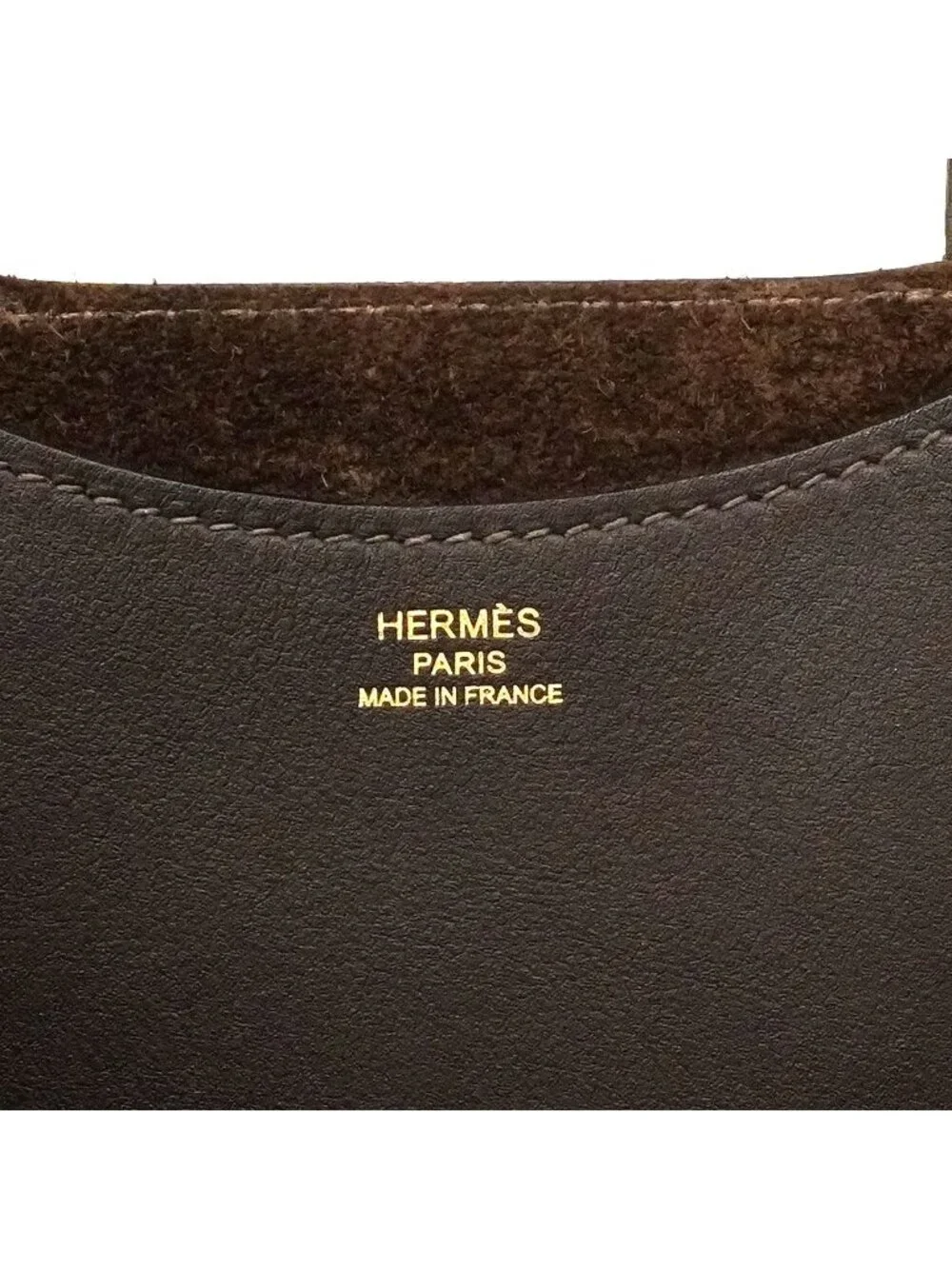 Hermes Handbag in the Loop 18 Taurillon Clemence Ebene Gold